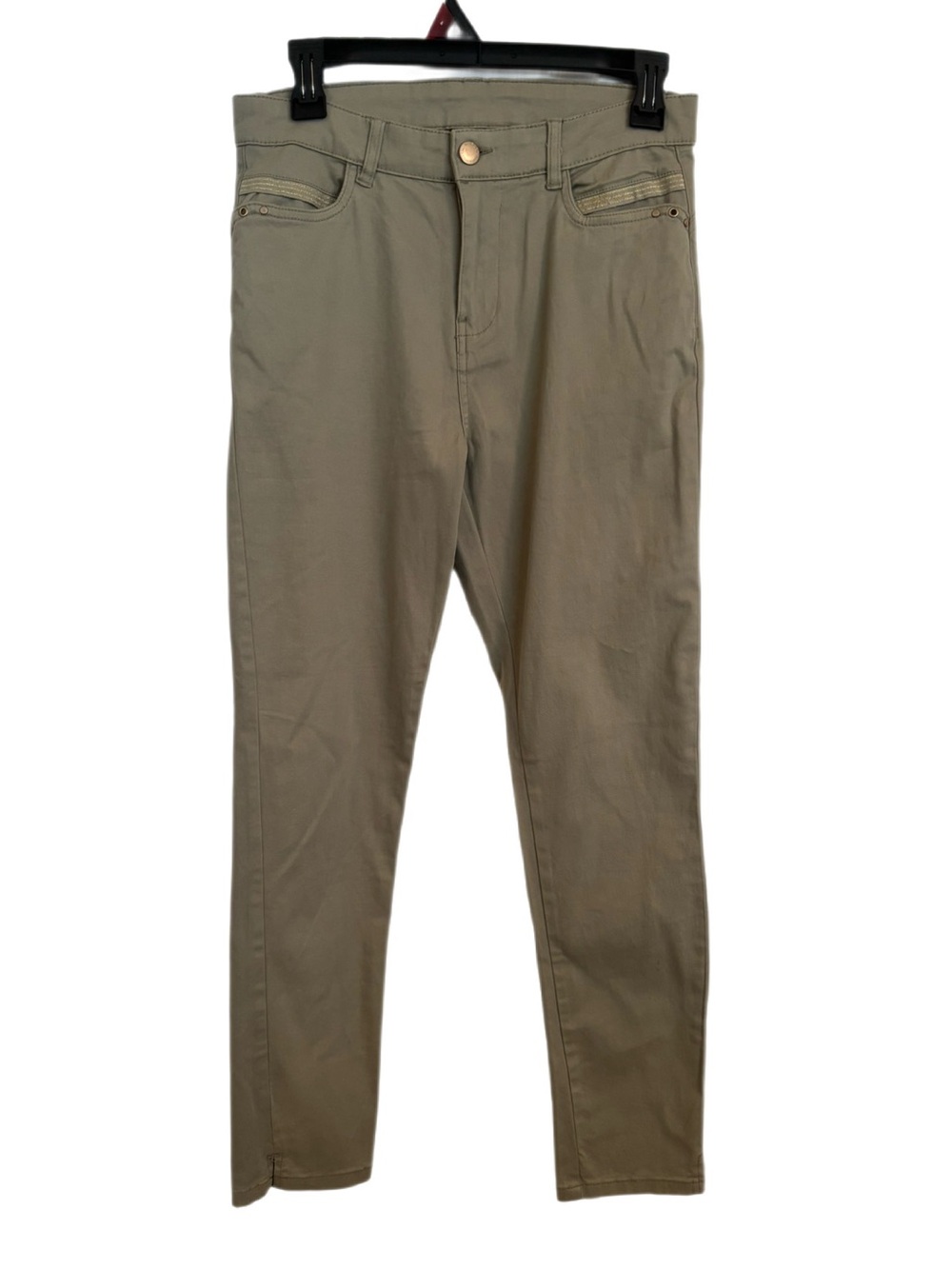 Hublot Mode Marine Women's Skinny Stretch Pants Khaki Green Euro 38 US 6/8
